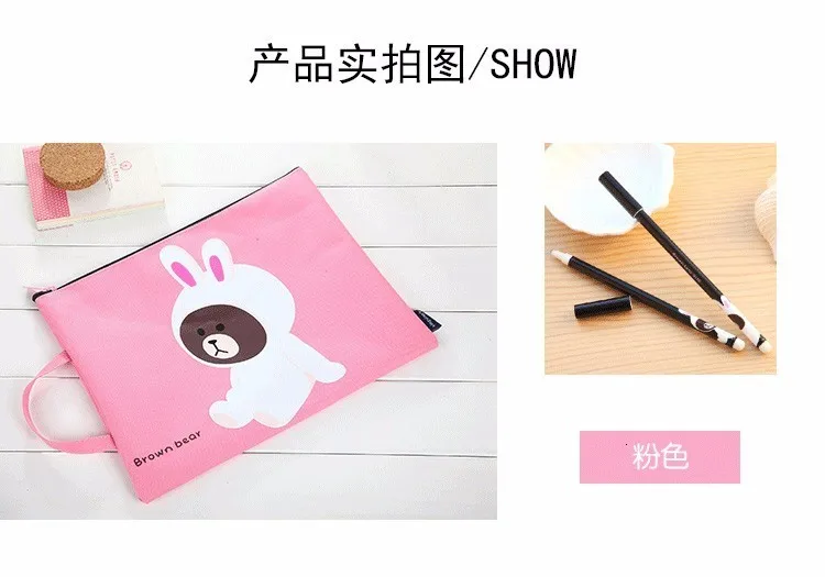 1 шт. kawaii bear папка для документов сумка большая емкость A4 Оксфорд для хранения бумаги канцелярские принадлежности padfolio