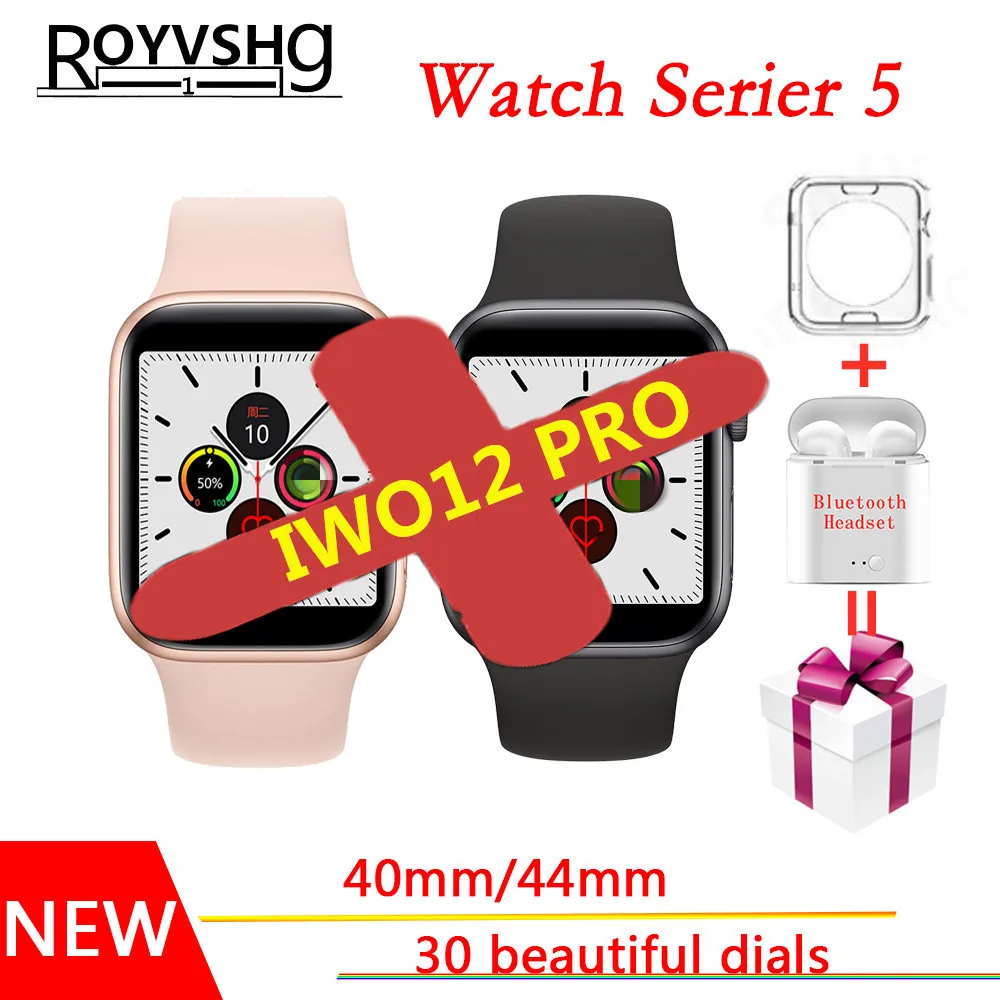 Часы 5 IWO 12 Bluetooth Вызов Смарт часы 1:1 40 мм 44 умные для женщин мужчин iOS Apple iphone X Android