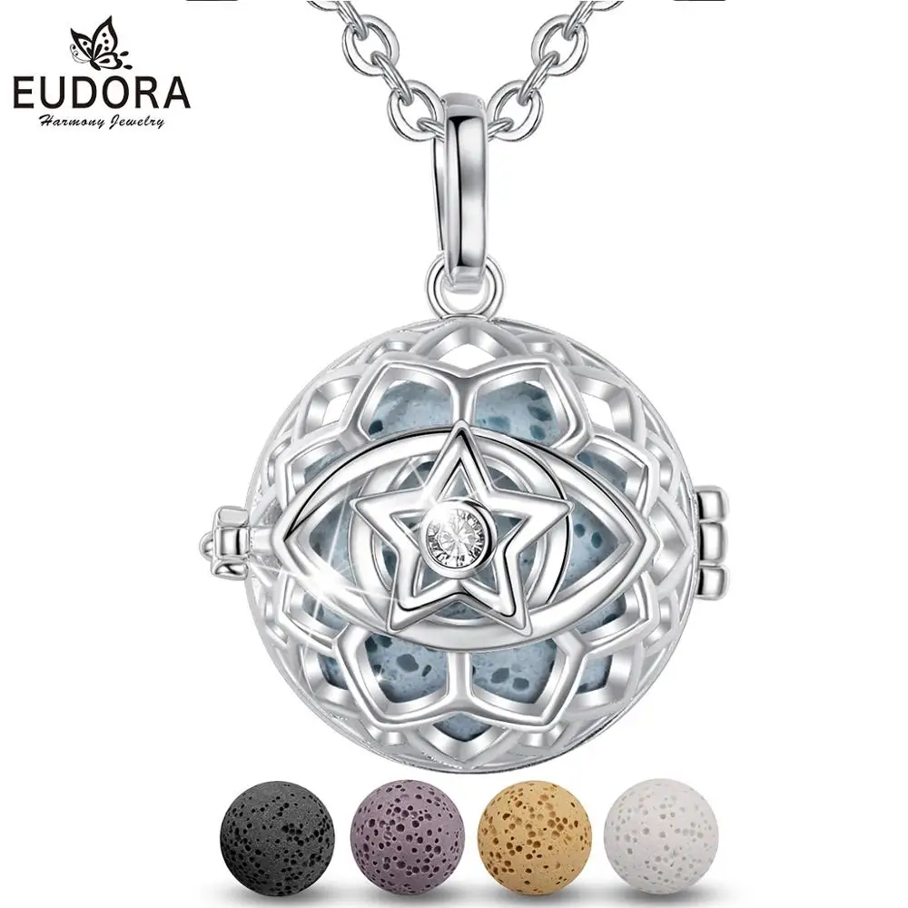EUDORA 20 мм звезда цветок шарик для клетки кулон ароматерапия колье