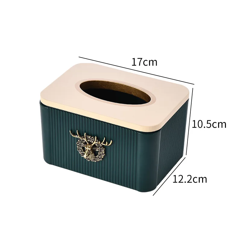 

Nordic Luxury ABS 3D Deer Big Capcity Tissue Box Holder Desk Napkins Tissue Holder for Home Living Room Decro