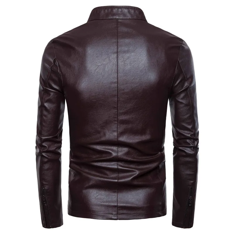 Куртка мужская кожаная с воротником стойкой 2019|Куртки из искуственной кожи| |