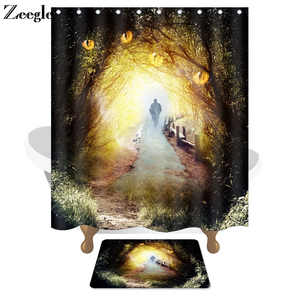 Zeegle занавеска для ванной и резиновый дверной коврик нескользящий душа в ванную