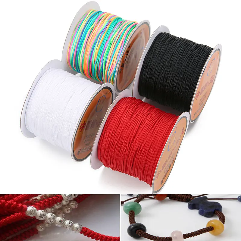 45meters 0.4 0.6 0.8 1 1.5 mm Nylon Cord Thread For Bracelet Chinese Knot Kumihimo Macrame Braided String Jewelry Making | Украшения и