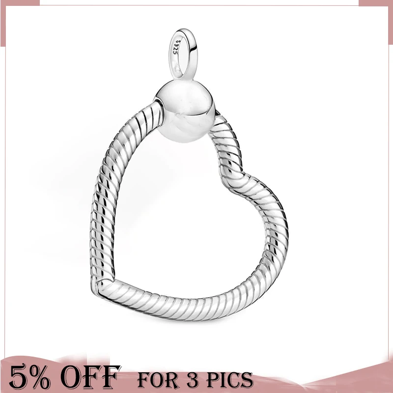 

2021 Mother's Day 925 Sterling Silver Beads Heart O Pendant Charms Fit Original Pandora Necklace Women DIY Charm Jewelry Gift