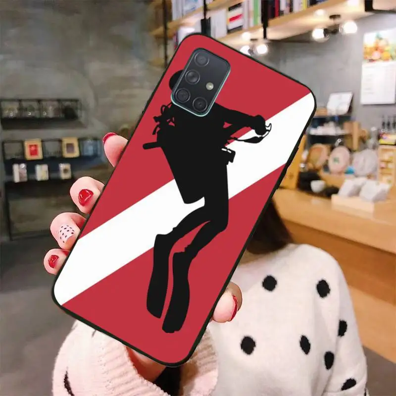 Diver Down Scuba Flag Soft Silicone Black Phone Case For Samsung A10 A20 A30 A40 A50 A70 A80 A71 A91 A51 A6 A8 2018 | Мобильные