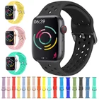 Силиконовый ремешок для Apple Watch 44 мм, 42 мм, 40 мм, 38 мм, спортивный ремешок для часов, iWatch, apple watch series 6, SE 5, 4, 3, 44 мм