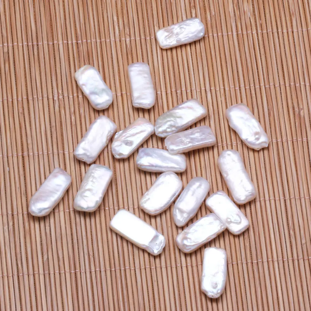 

1PC Natural Freshwater Pearl Loose Beads Half-Porous Rectangle Shape Pearl Bead for DIY Necklace Bracelet Jewelry Accessories