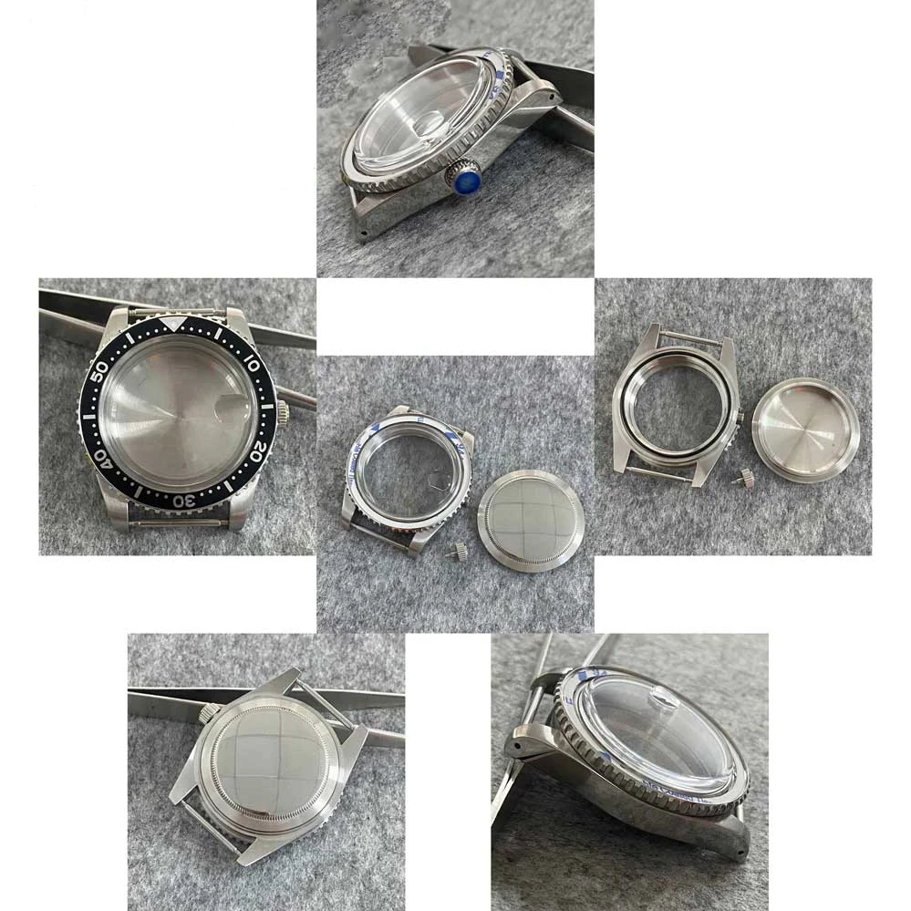 

40mm Watch Case Acrylic Mirror 316 Stainless Steel Case with Flat Flat Aluminum Bezel Suitable for NH35 Movement