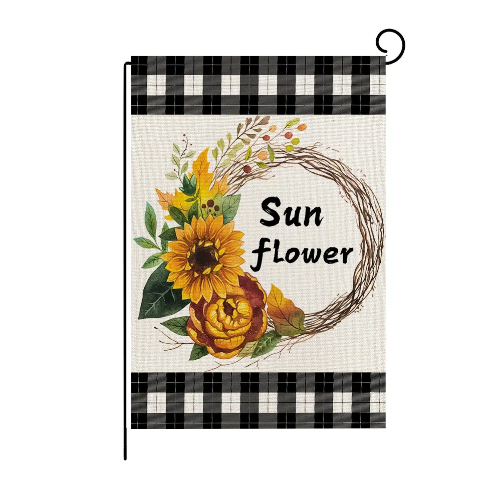 Вертикальный двухсторонний Садовый флаг в виде подсолнуха весна лето фермерский