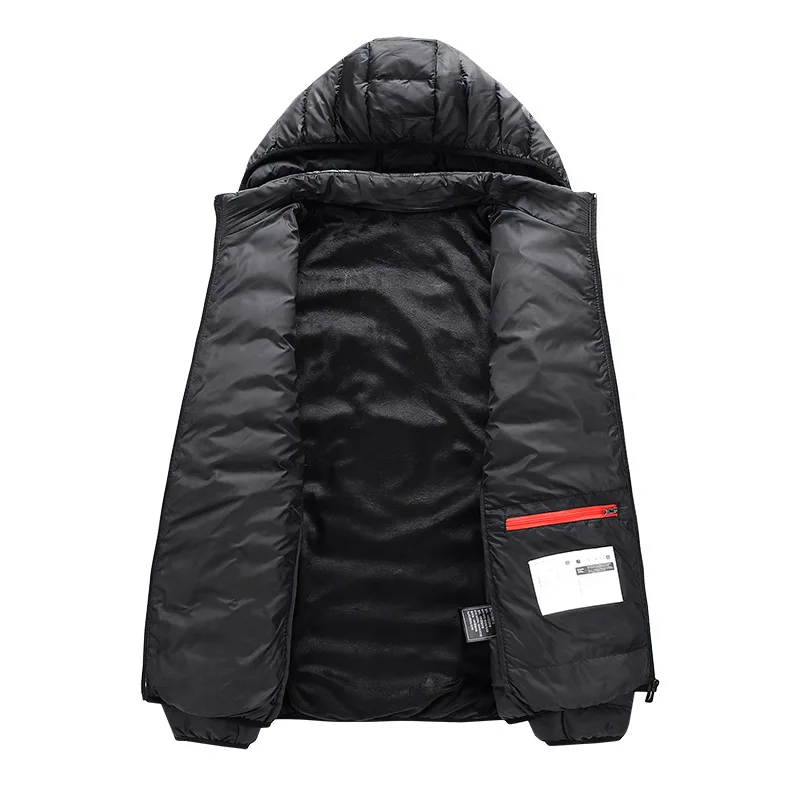 Мужская парка с капюшоном и подогревом зимняя теплая ветрозащитная USB-подогревом