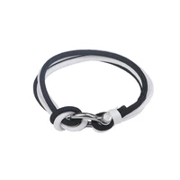 fashion bangle men jewelry hide rope charm bracelet neutral brand trendy link chain black color white color