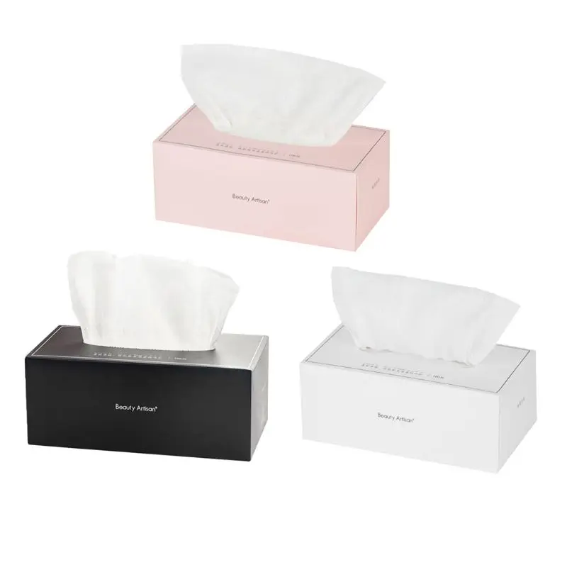 

100Pcs/Box Disposable Non-Woven Towel Washing Face Pads Net Weave Tissue Cosmetic Makeup Tool Wet and Dry Cloth Color Random