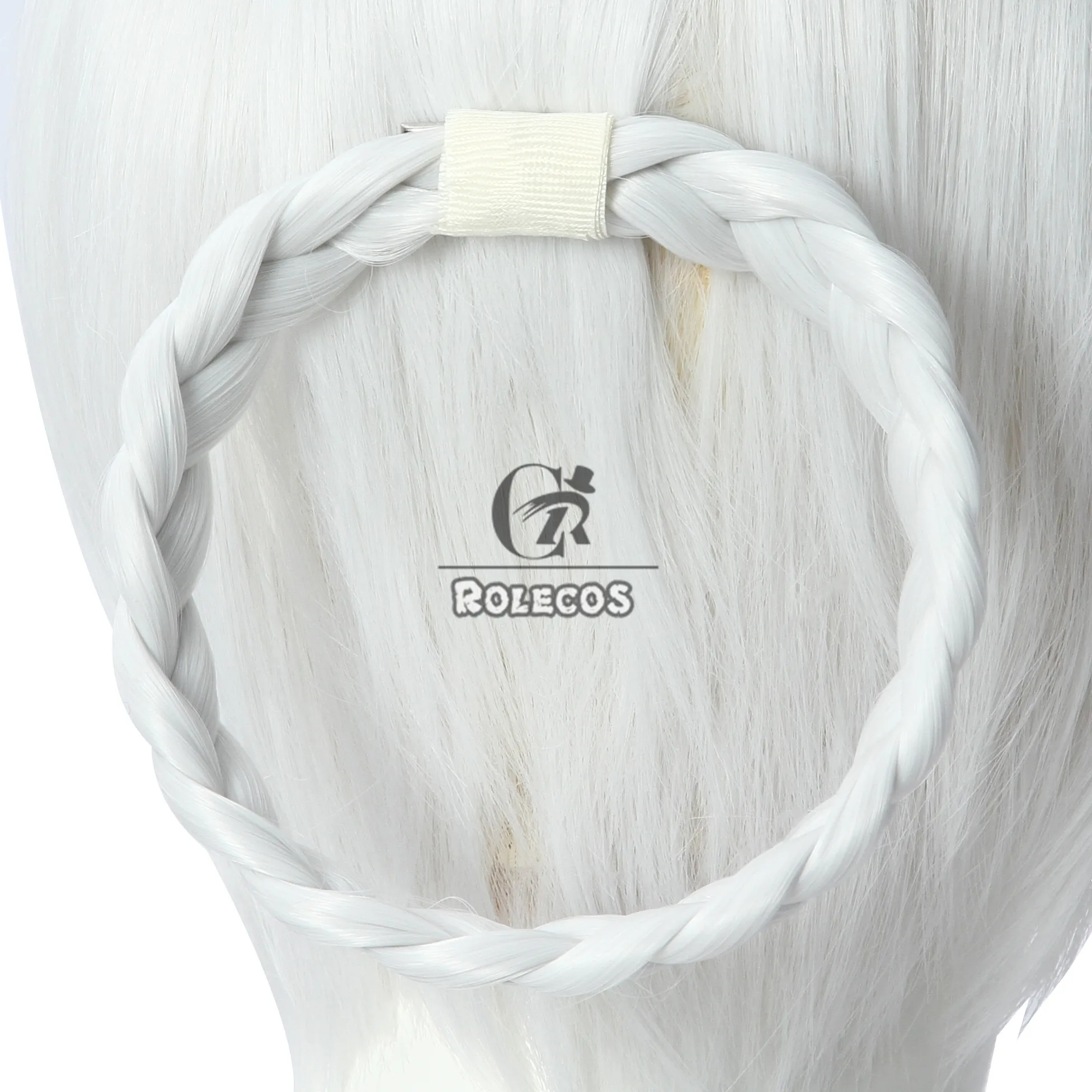 ROLECOS NieR RepliCant Kaine Cosplay Wig Sliver White Braided Wigs with Bangs Synthetic Hair Heat Resistant