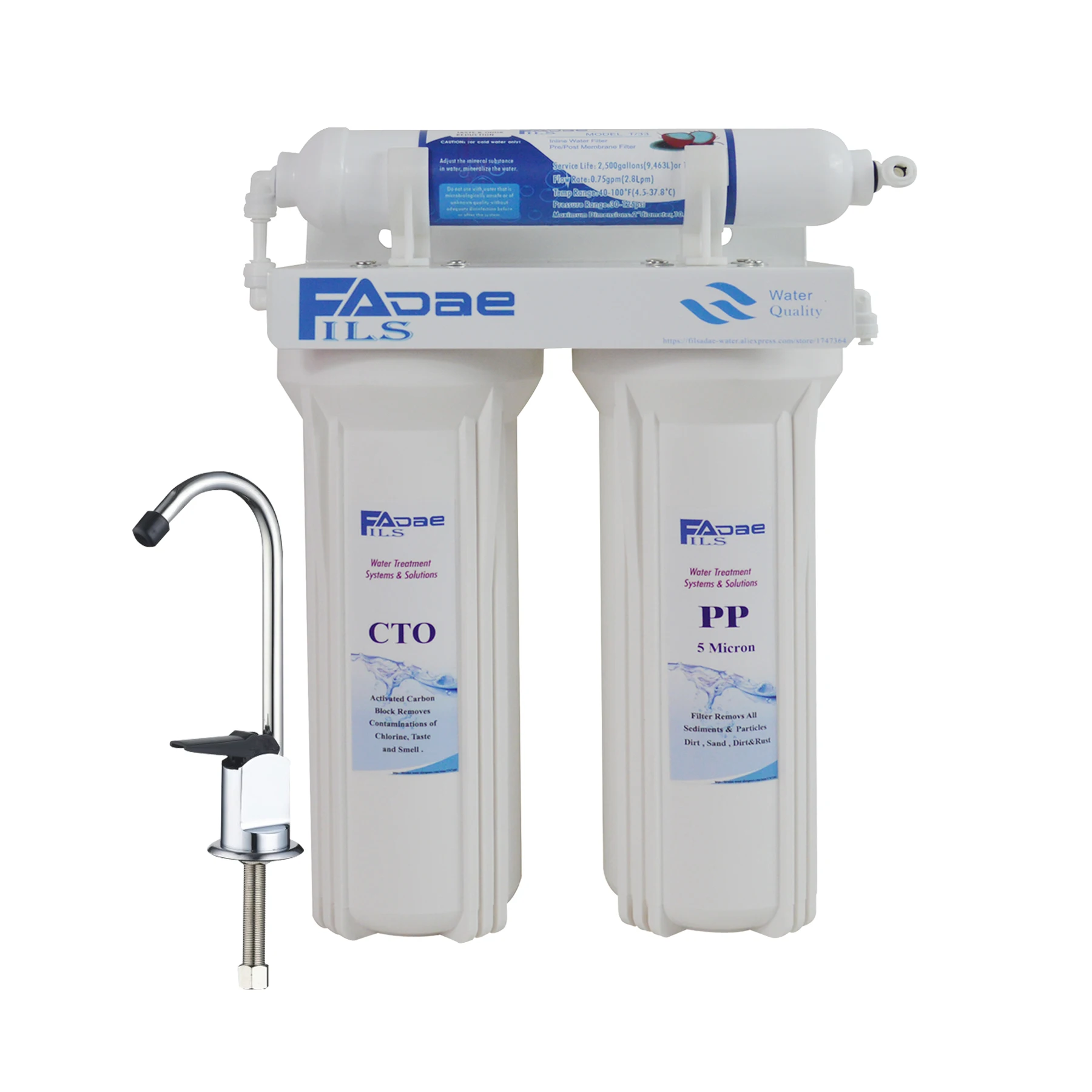 Простая и простая сборка для дома 3 ступенчатая система фильтрации воды под