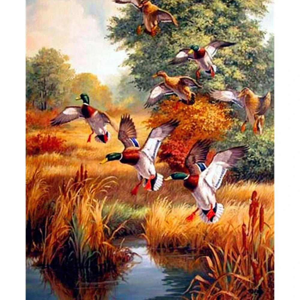 

Animal Mallard Diamond Painting 5D DIY Diamond Embroidered Wall Visual Diamond Inlaid Home Aesthetic Room Decoration