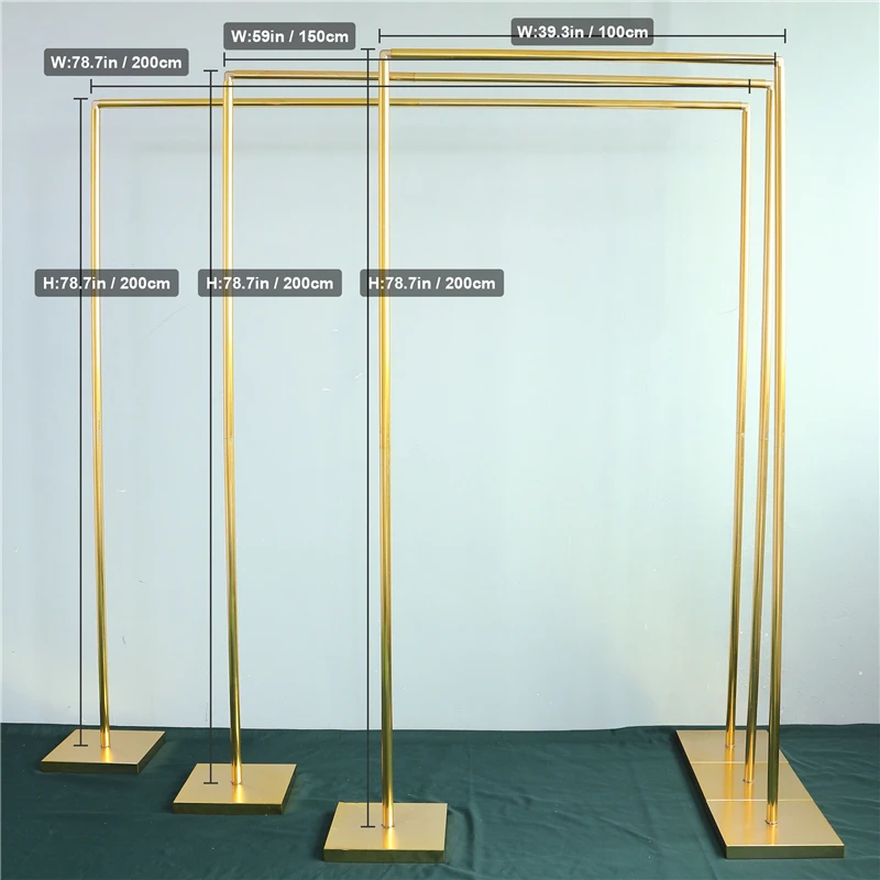 Квадратная Металлическая свадебная АРКА блестящая позолоченная Арка декорация