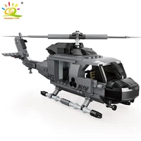 huiqibao military 425pcs carrier helicopter model building block city swat police aircraft army fighter construction bricks toys