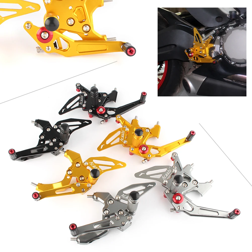 

CNC Aluminum Motorbike Footpegs Rear Set foot Pegs Footrest Adjustable Rearset Kit for Ducati 959 Panigale 2016 2017 2018