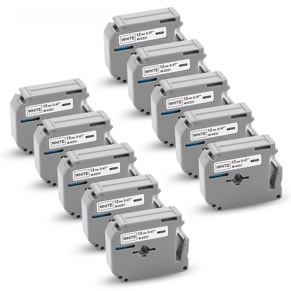 Absonic 10 шт. M-K231 совместимый Brother Labeler M Картридж Ленты для маркировки MK231 Mk 231 M K231 для P сенсорный принтер этикеток PT-65 PT-75