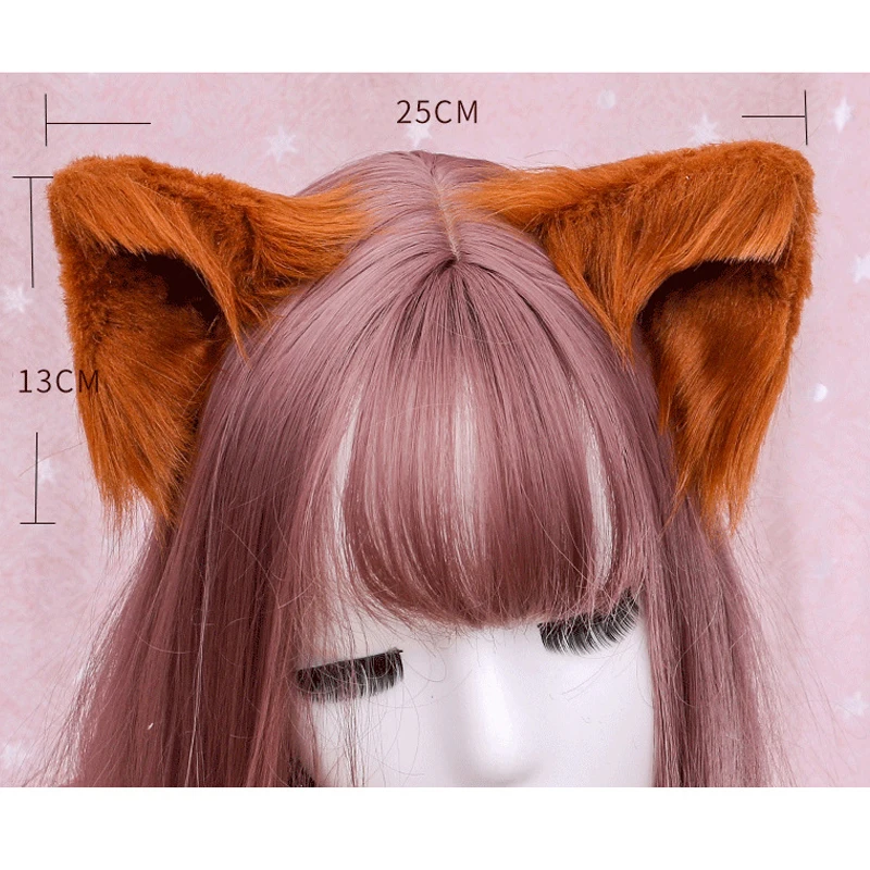 

Handmade Cute Furry Animal Beast Ears Hairpin Headwear Wolf Fox Ear Clip Cosplay Props Soft Cat Ears Lolita Girl Hair Accessory