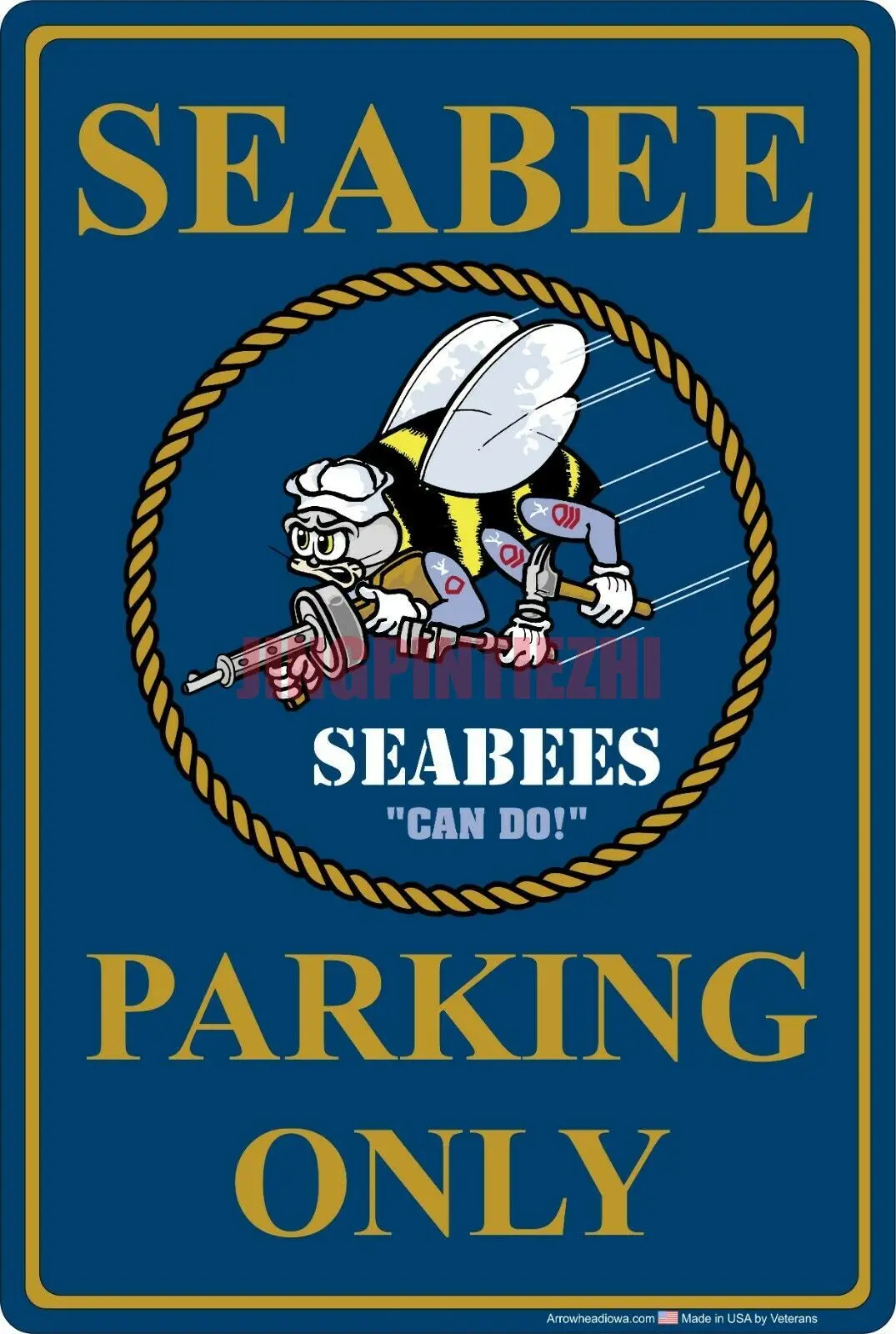 

Personality Car Sticker U.S. Navy Seabee Parking Lot Sign Car Window Body Decorative Stickers Accessories