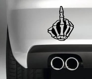 

For SKELETON MIDDLE FINGER CAR BUMPER STICKER ER VAN 4X4 WINDOW PAINTWORK DECAL GRAPHIC Car Styling