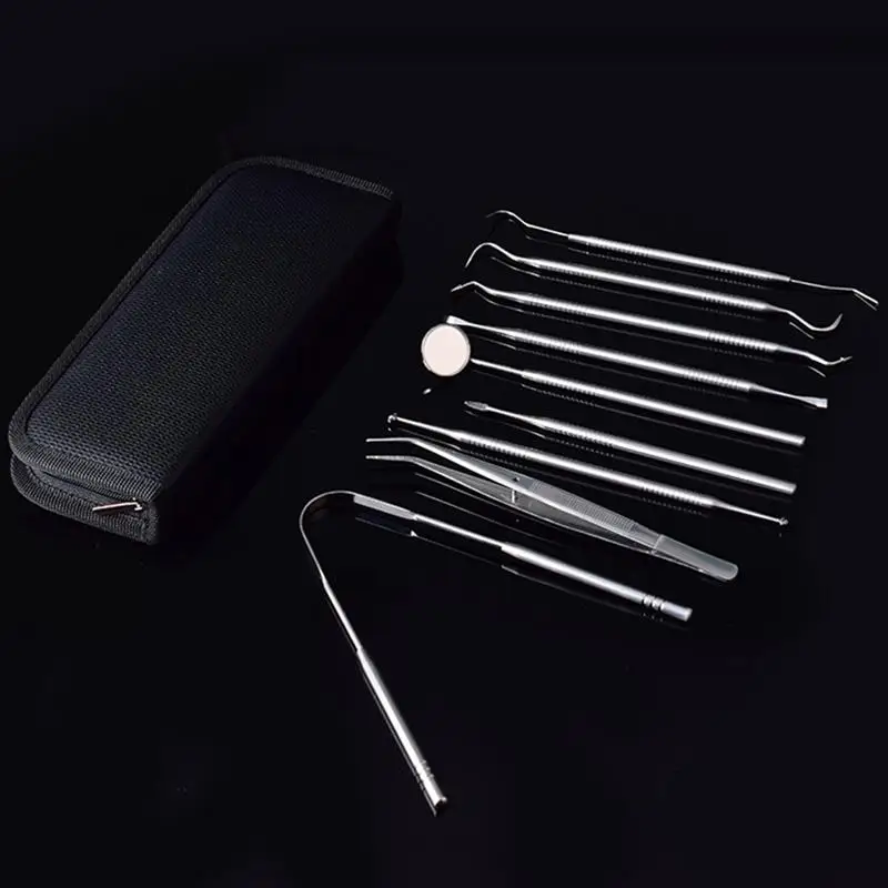 

1 Set Dental Hygiene Kit Teeth Whitening Tools Calculus Plaque Remover Set Clean Teeth Kit With Lamp Oral Care Without Battery
