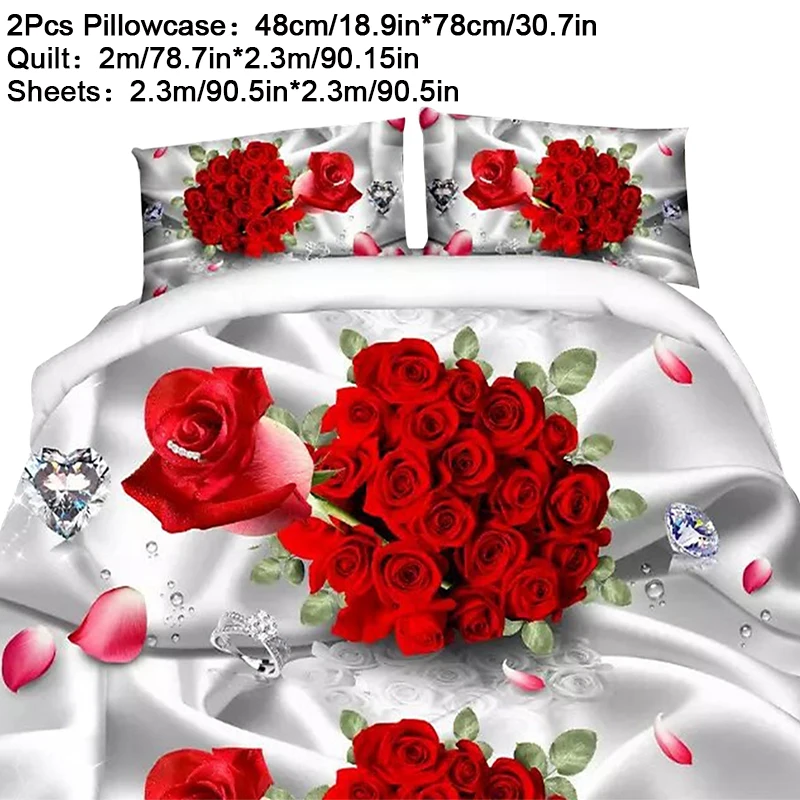 8 HIFUAR Комплект постельного белья flower3/4 шт с принтом розы роскошное постельное белье для пододеяльника наволочка постельное белье украшение комнаты домашний текстиль - Цвет: 8
