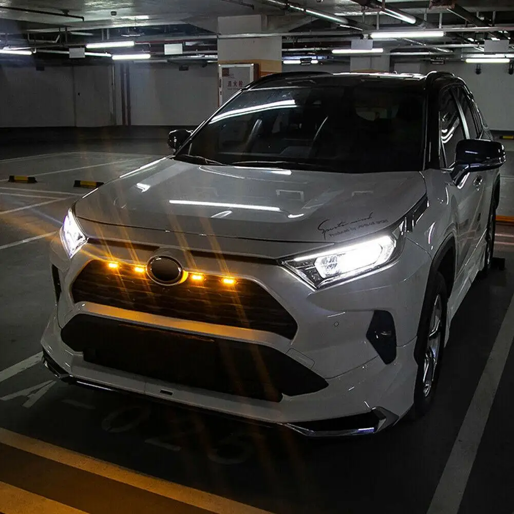 

Led Front Grille Drl Amber Lighting Kit Yellow Shell Light For Rav4 2019-2021