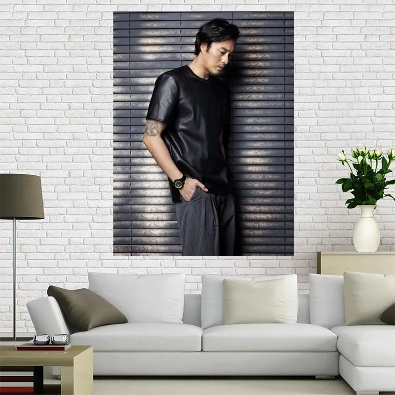 

Custom High Quality So Ji Sub Canvas Painting Wall Silk Poster Cloth Print DIY Fabric Poster