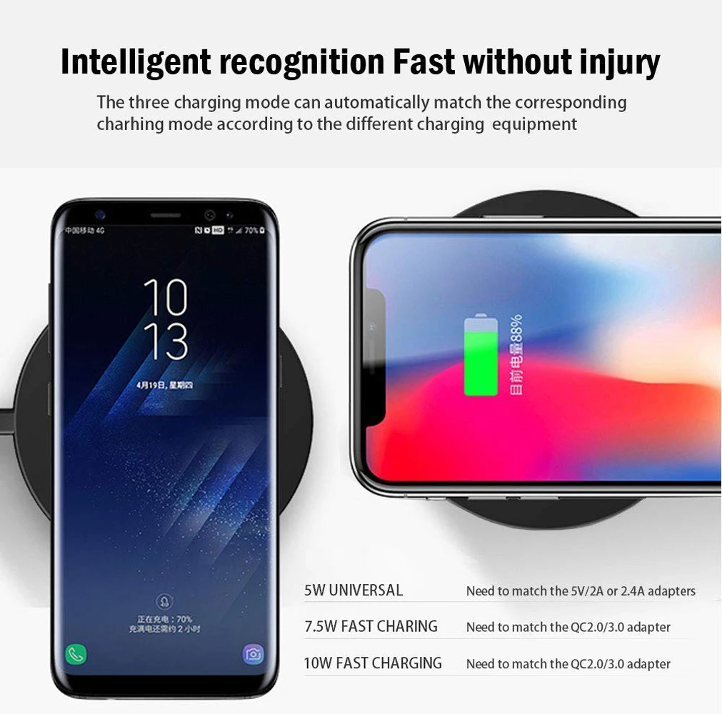 Qi Беспроводное быстрое зарядное устройство для iPhone 11 Pro Max XS XR Быстрая зарядка