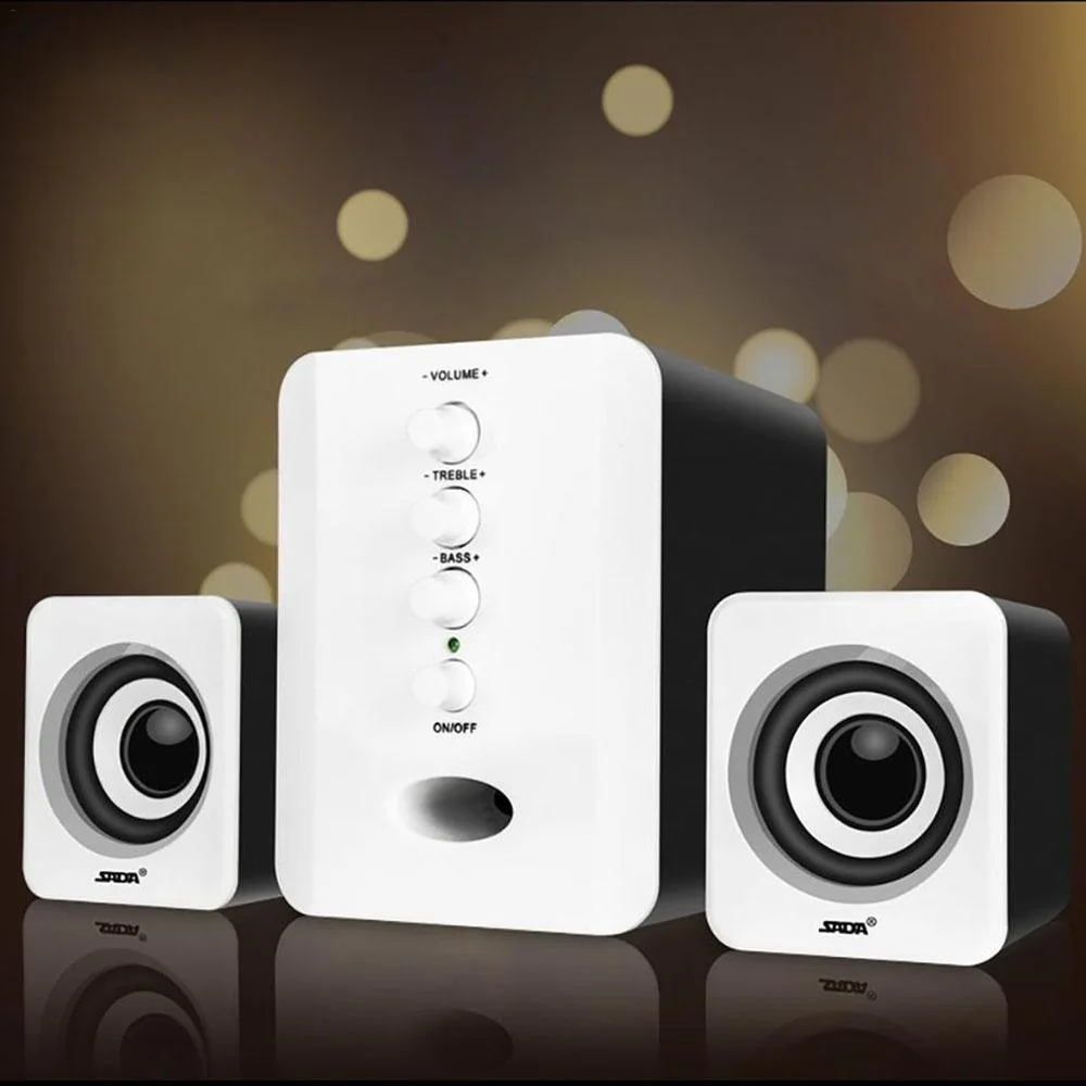 Проводные комбинированные колонки SADA D 202 USB компьютерные бас стерео музыкальный