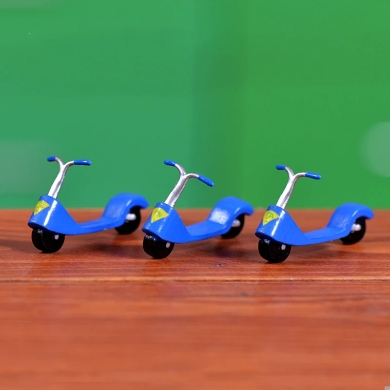 DIY Мини Синий скутер фигурка Сказочный Дом Сад миниатюрные украшения для дома