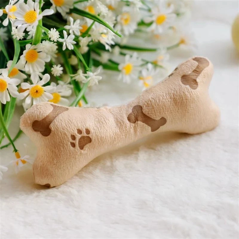 Bone Dog Toy Pet Bite Resistant Plush Puppy Squeaky Toy Squeaky Sound Funny Toy For Dogs Molar Chew Toys Dog Accessories images - 6