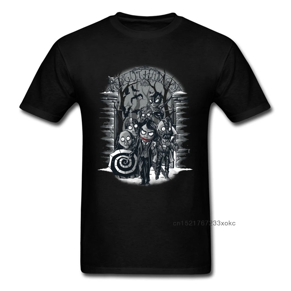 Хэллоуин зима в городе Футболка мужская футболка черная хлопок Мультфильм Топы