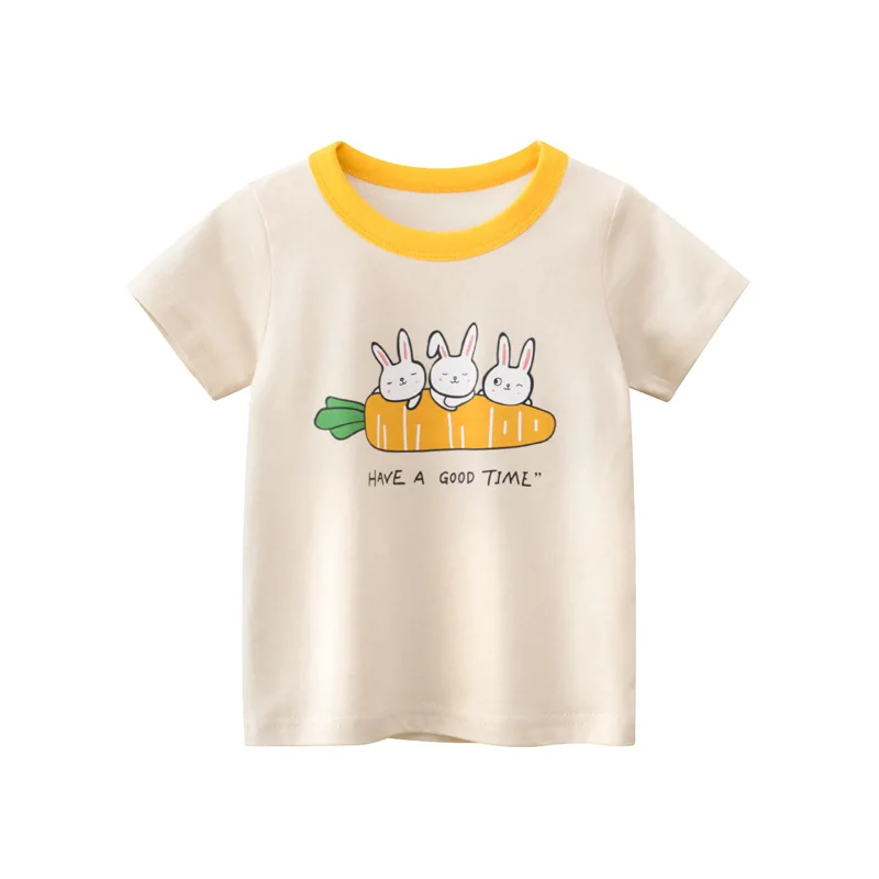 

Rabbit And Carrot Kids T-Shirt For Boys Girls Cotton Children Tops Cartoon Baby Clothes Tee Short Sleeve Shirts 01052