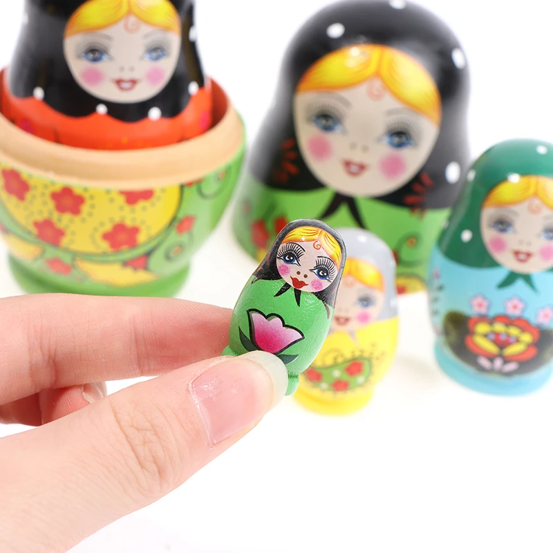 

1 Set Nesting Dolls Color Painted Russian Matryoshka Doll Handmade Crafts Russian Nesting Dolls Baby Toy Girl Doll