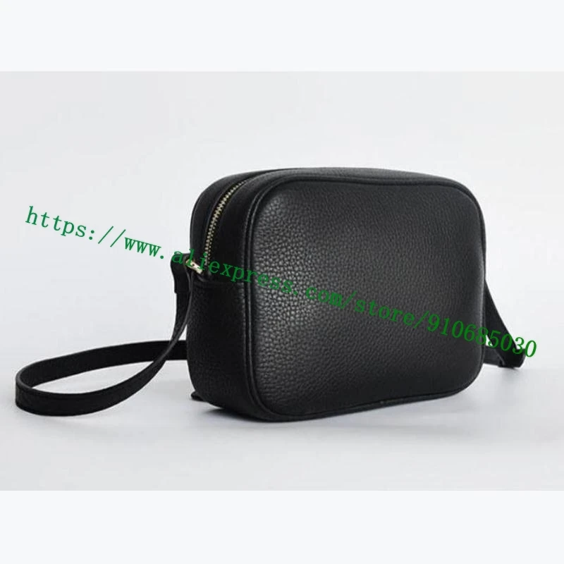 

Top Grade Women Black Grained Calf Leather Crossbody Shoulder Bag Women Camera Messenger Tassel Zipper Zippy