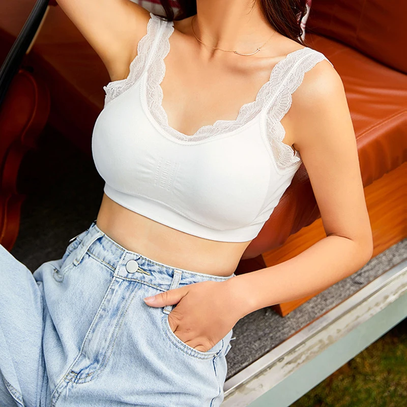 Модные повседневные женские кружевные бюстгальтеры на бретельках топы женское