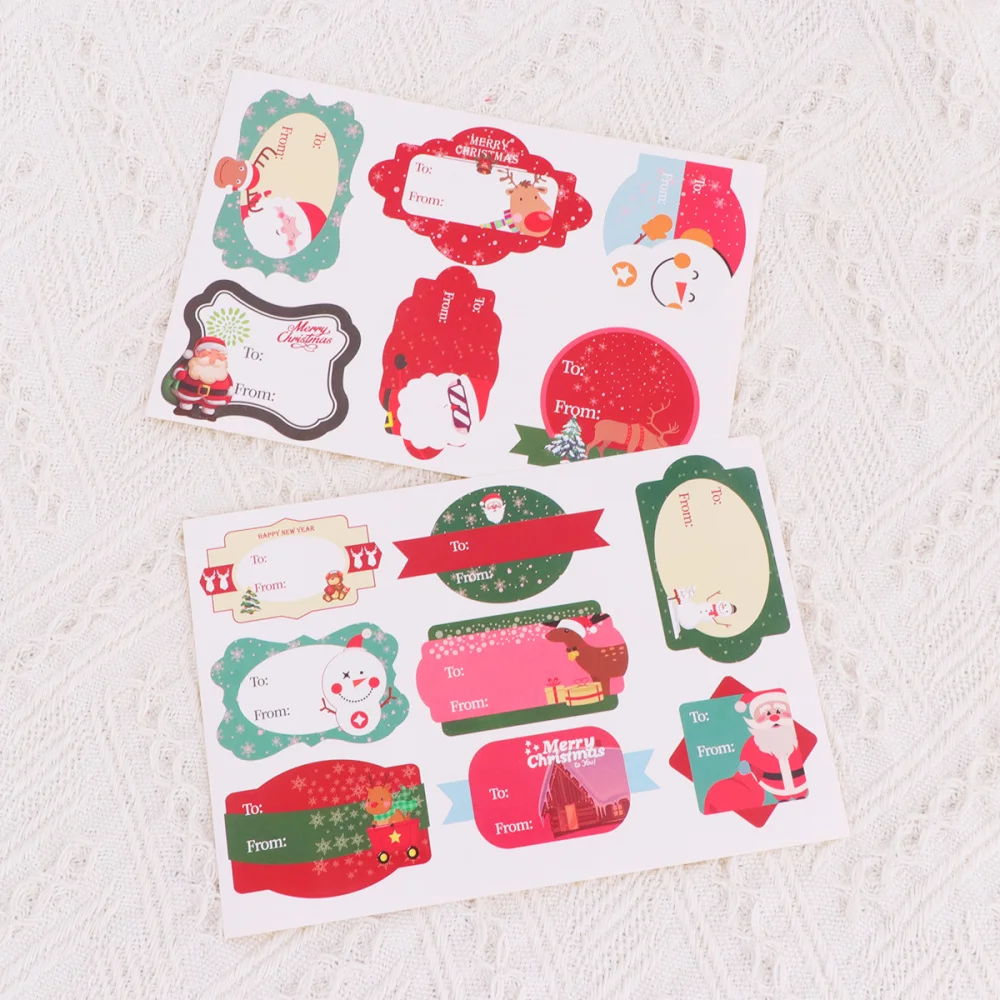 

160PCS Christmas Gift Bag Stickers Christmas Themed Bag Stickers Self-Adhesive Cookies Bag Tags Writting Children Cartoon Sticke
