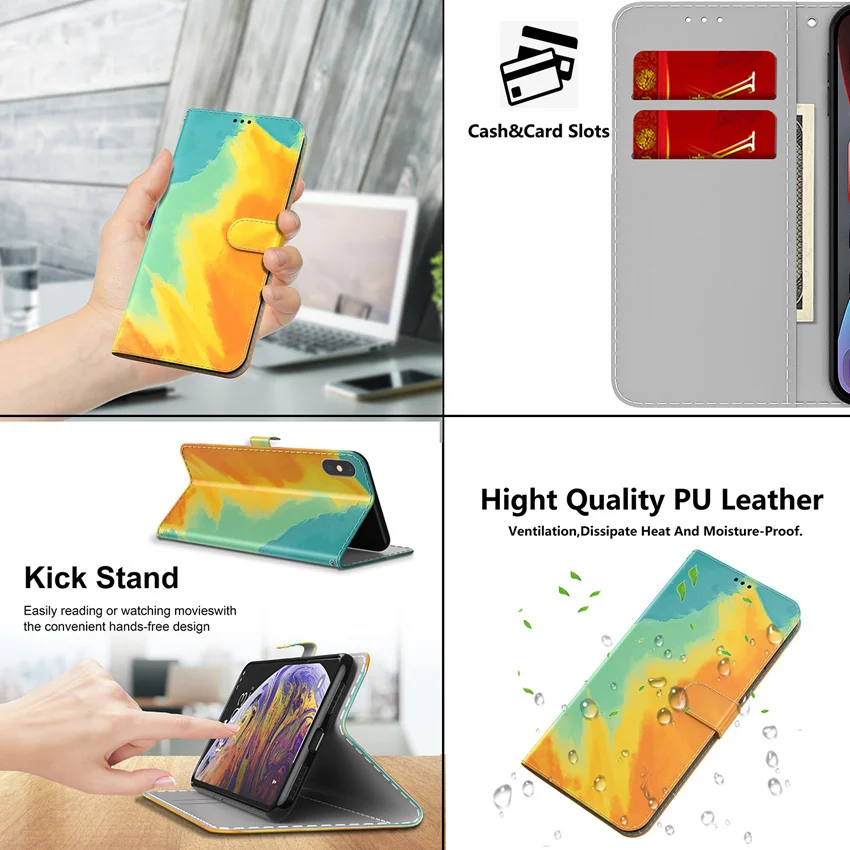 flip wallet leather phone case for oppo realme 7 8 pro 5g 5 5s 5i stand card slot tpu book cover colorful painting fundas free global shipping