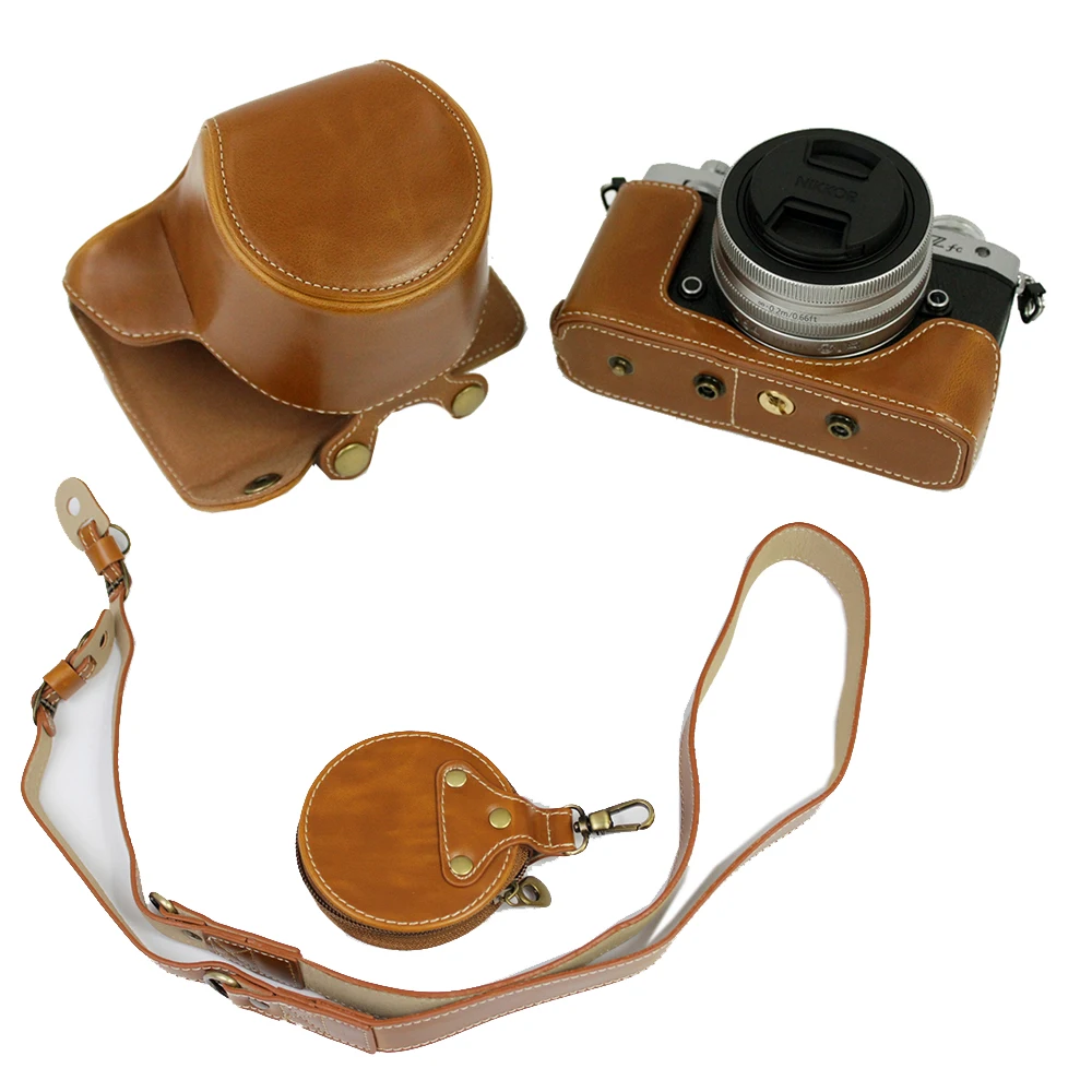 Роскошный кожаный чехол-бампер для камеры Nikon Z fc ZFC Z-FC С DX 16-50 мм f3.5-6 3 VR объектив/28