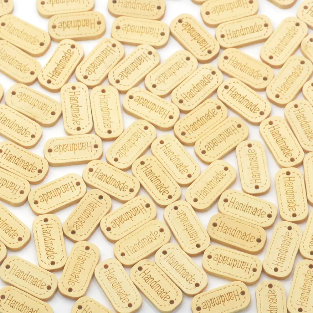 Бирки для вязания 50 шт. этикетка ручной работы ярлыков деревянные пуговицы шитья