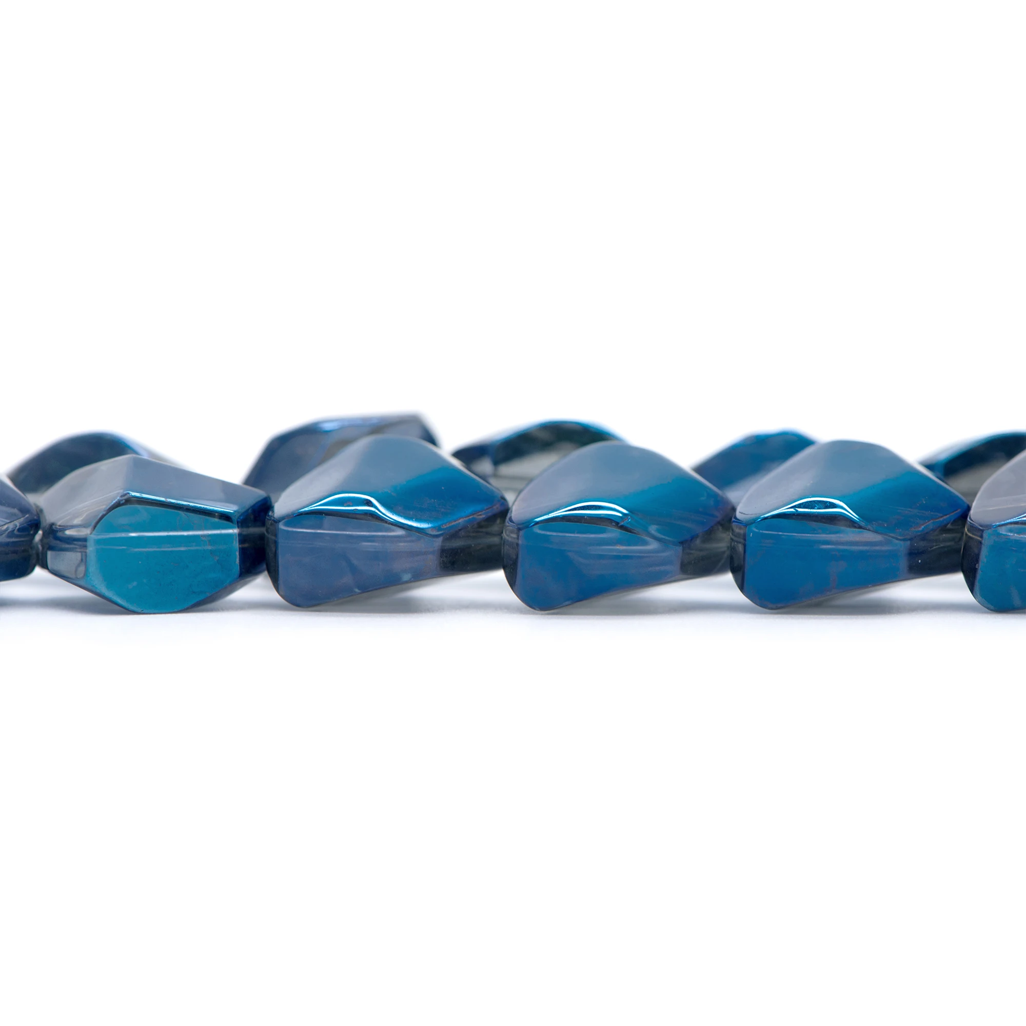 

Crystal Faceted Glass Unique Stone Shaped beads 16mm Sparkly Blue For DIY Bracelet Jewelry Making (GM005-16)/ 38pcs