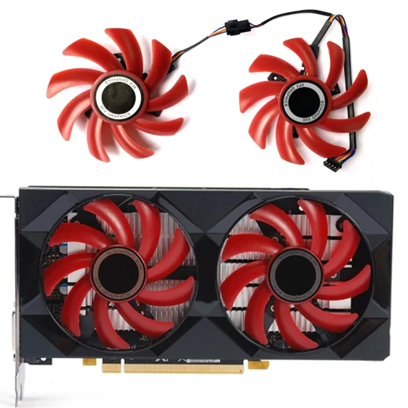 

2 шт., новый графический вентилятор для XFX RX 560 RS R9 570 390X RX580