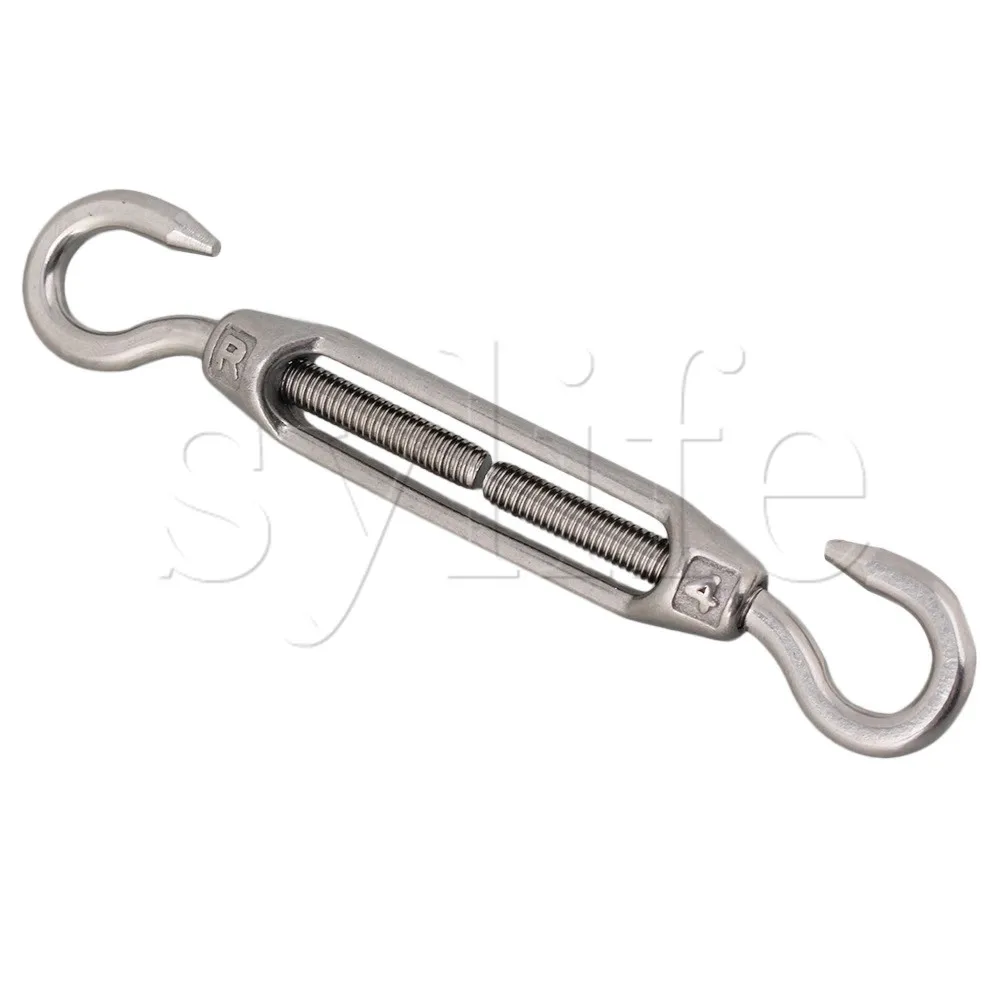 5PCS Silver M4 304 Stainless Steel Hook &amp Turnbuckle Wire Rope Tension | Обустройство дома