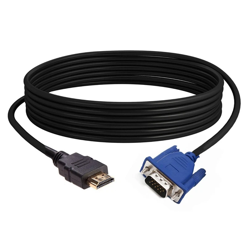 

HDTV HDMI Gold Male To VGA HD-15 Male 15Pin Кабель-адаптер 6FT 1,8 M 1080P