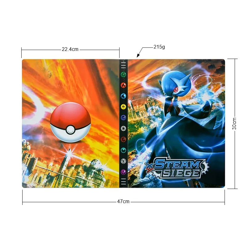 &Aacute;lbum de tarjetas Pokemon VMAX GX para ni&ntilde;os, carpeta de mapa de dibujos animados, juguetes de cartas de juego, regalos de Navidad, 432 Uds.-5