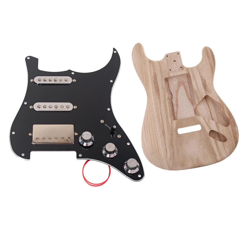 Изысканный DIY необработанный корпус гитары материал корпуса + загруженный Пикап