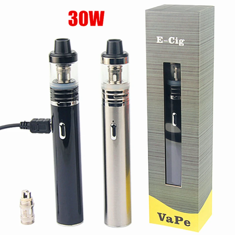 

E Cigarette Vape Mechanical MOD TVR 30W Electronic Cigarette Starter Kit with atlantis Collapsible Tank 2200mAh TVR30 Battery